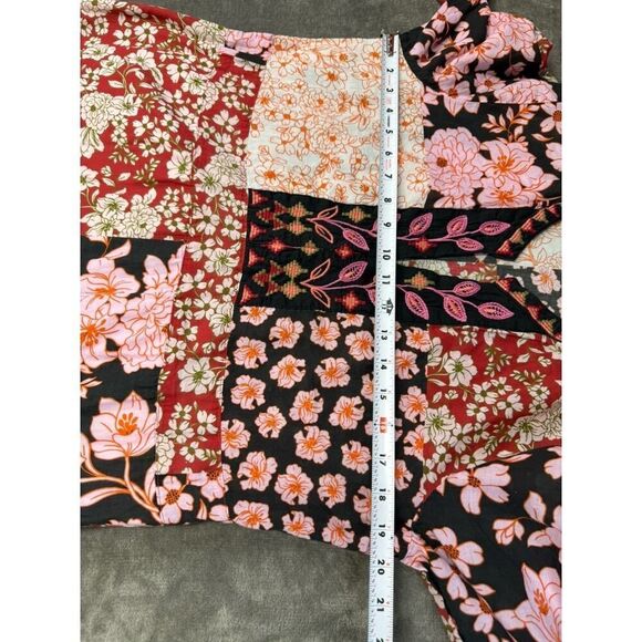 Johnny Was FLORA TIE BACK DRESS Patchwork Floral Multicolor Cotton sz M - Picture 10 of 16